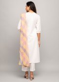 White Salwar Suit in Cotton  with Designer - 2