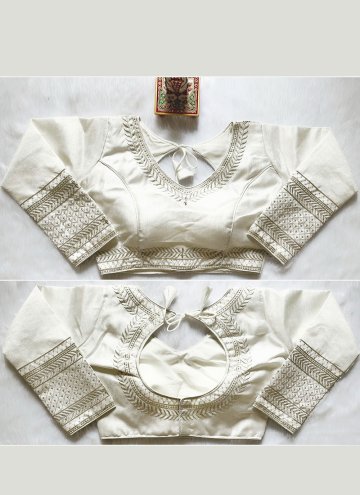 White Silk Embroidered