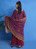 Wine color Embroidered Chinon Trendy Salwar Kameez - 2