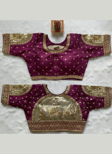 Wine color Embroidered Silk Designer Blouse