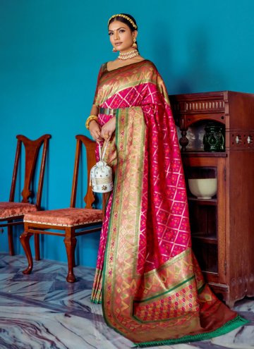 Wine Silk Woven Designer Saree
