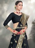 Woven Art Silk Black Trendy Saree - 1
