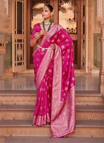 Woven Banarasi Pink Designer Saree