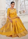 Woven Banarasi Yellow Classic Designer Saree - 1