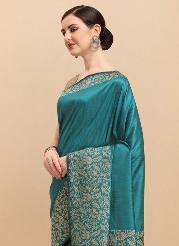 Woven Banglori Silk Teal Classic Designer Saree