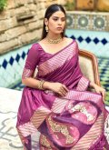 Woven Cotton Silk Purple Contemporary Saree - 1