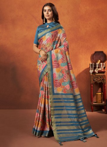 Woven Crepe Silk Multi Colour Classic Designer Saree