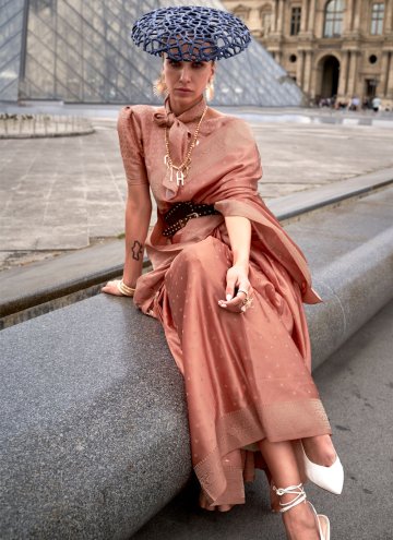 Woven Handloom Silk Brown Classic Designer Saree