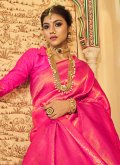 Woven Handloom Silk Pink Classic Designer Saree - 2