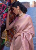 Woven Handloom Silk Pink Classic Designer Saree - 1