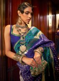 Woven Handloom Silk Purple Designer Saree - 1