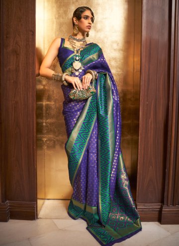Woven Handloom Silk Purple Designer Saree