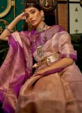 Woven Handloom Silk Rani Classic Designer Saree - 1