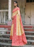 Woven Handloom Silk Red Contemporary Saree - 3