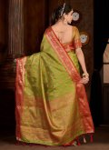Woven Kanjivaram Silk Green Classic Designer Saree - 1