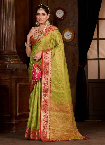 Woven Kanjivaram Silk Green Classic Designer Saree