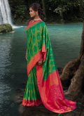 Woven Kanjivaram Silk Green Designer Saree - 2