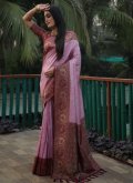 Woven Kanjivaram Silk Lavender Classic Designer Saree - 2