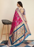 Woven Kanjivaram Silk Pink Classic Designer Saree - 3