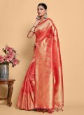 Woven Kanjivaram Silk Red Designer Saree - 2