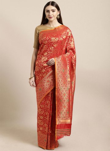 Woven Kanjivaram Silk Red Designer Traditional Saree