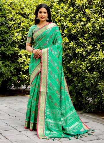 Woven Patola Silk Green Classic Designer Saree