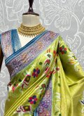 Woven Patola Silk Green Contemporary Saree - 1