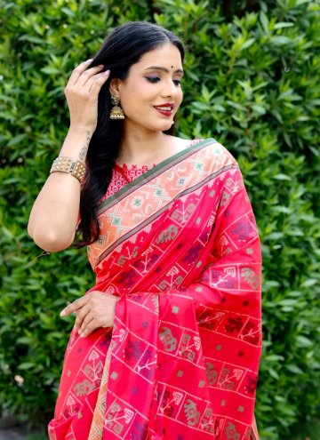 Woven Patola Silk Hot Pink Classic Designer Saree