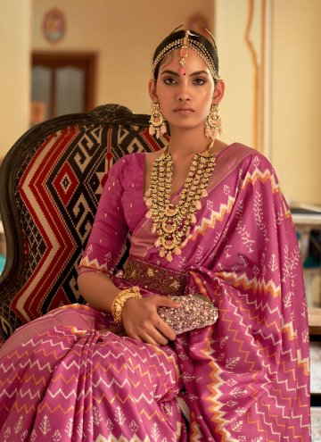 Woven Patola Silk Purple Designer Saree
