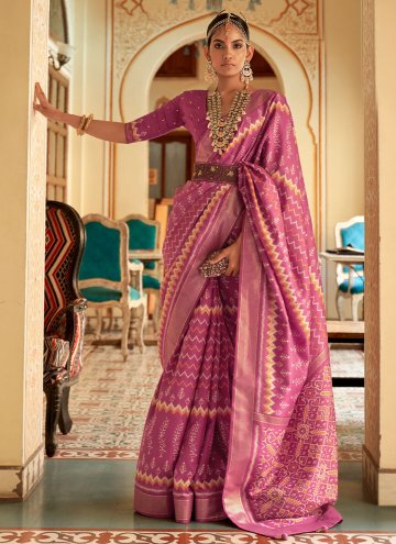 Woven Patola Silk Purple Designer Saree