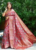 Woven Patola Silk Red Trendy Saree - 2