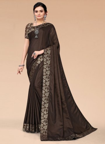Woven Poly Silk Brown Traditional Saree
