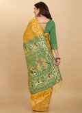 Woven Raw Silk Yellow Designer Saree - 2