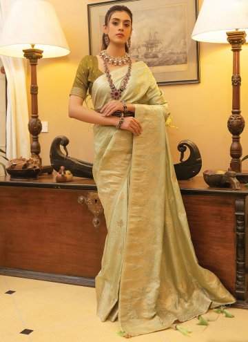 Woven Satin Green Classic Designer Saree