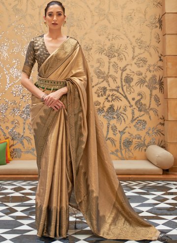Woven Silk Beige Designer Traditional Saree