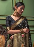 Woven Silk Black Designer Saree - 1
