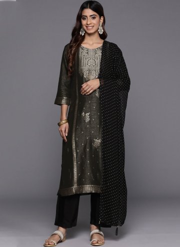 Woven Silk Blend Black Trendy Salwar Kameez