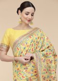Woven Silk Blend Yellow Classic Designer Saree - 1