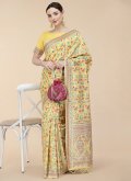 Woven Silk Blend Yellow Classic Designer Saree - 2