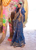 Woven Silk Blue Designer Traditional Saree - 1