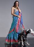 Woven Silk Blue Trendy Saree - 1