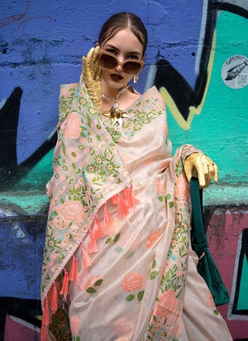 Woven Silk Cream Trendy Saree