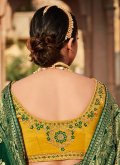 Woven Silk Green Classic Designer Saree - 3
