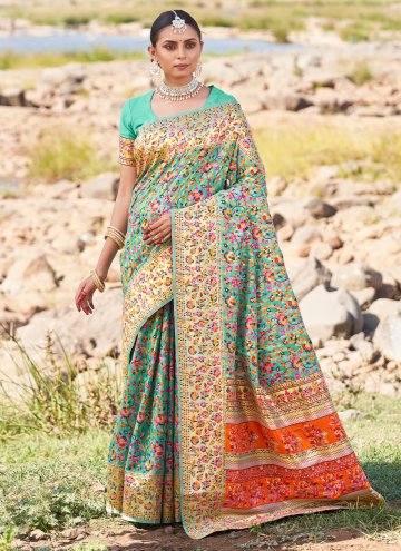 Woven Silk Green Designer Saree