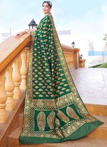 Woven Silk Green Designer Saree
