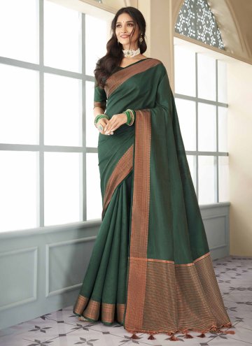 Woven Silk Green Trendy Saree