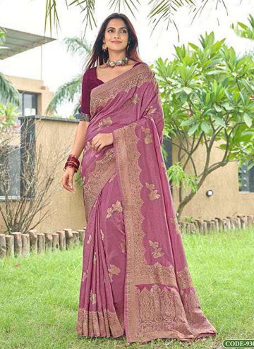 Woven Silk Lavender Trendy Saree