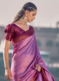 Woven Silk Magenta Designer Saree - 1
