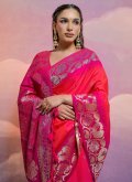 Woven Silk Pink Contemporary Saree - 2