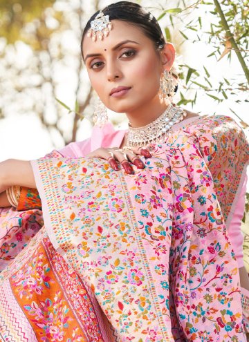 Woven Silk Pink Trendy Saree